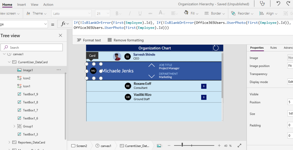 Organization Chart Using PowerApps In SharePoint Online
